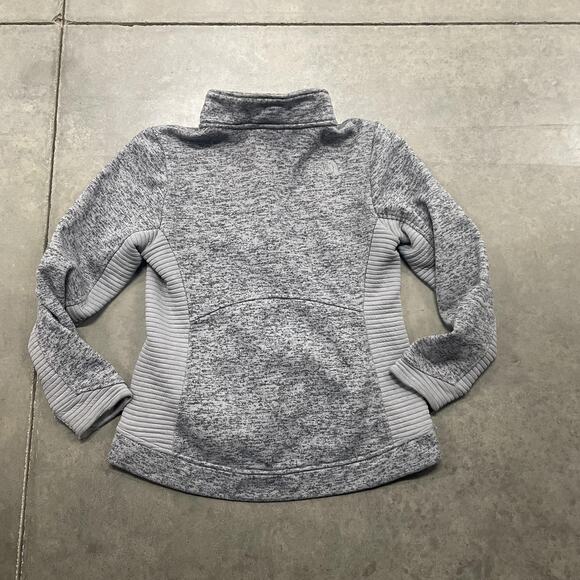 The North Face Jacket Womens Medium Gray Fleece Full Zip Heather Ribbed Panels - Picture 4 of 4
